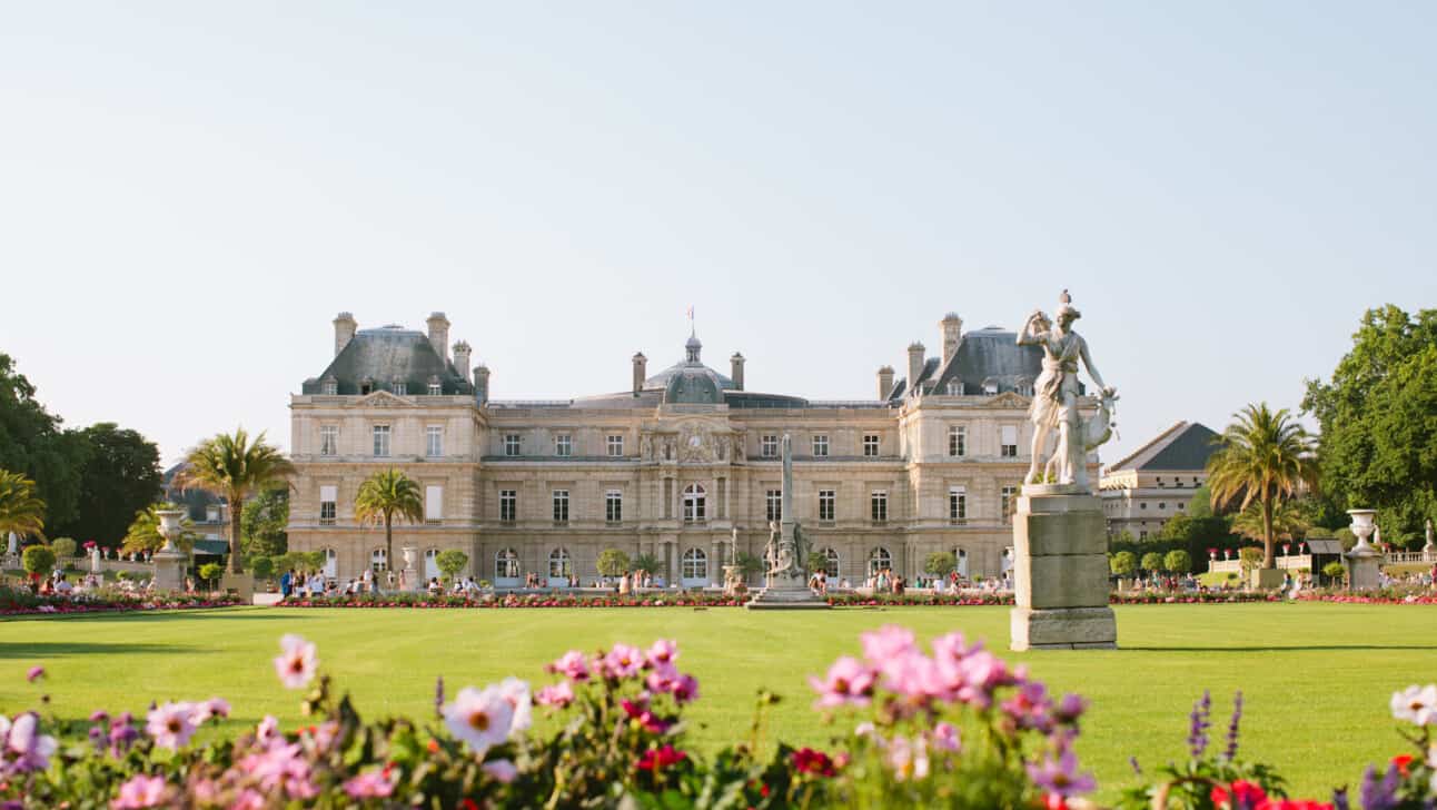 The Senate Building located in the Luxembourg Gardens in Paris, France