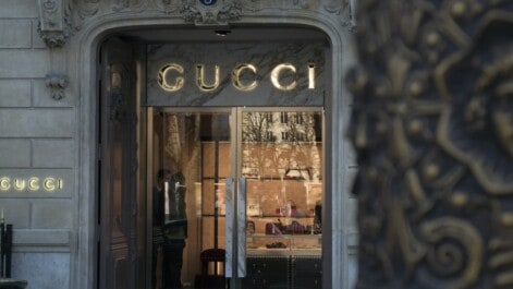 The facade of the Gucci store in Paris, France