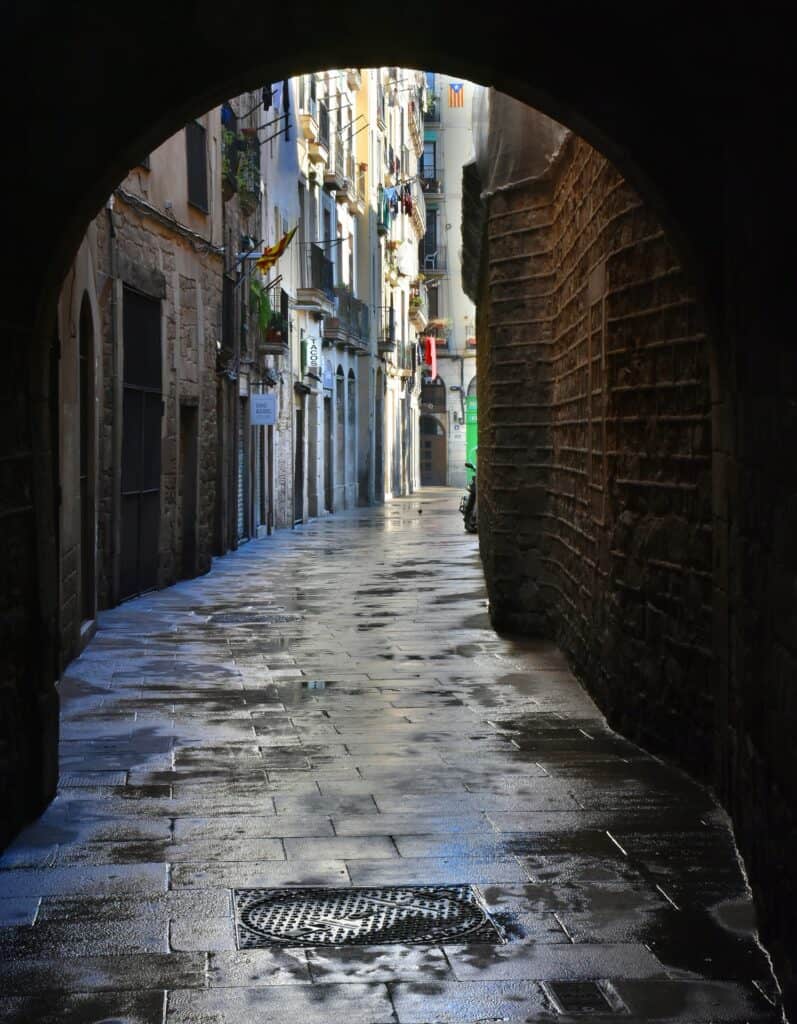 A Barcelona street in the Gothic quarter