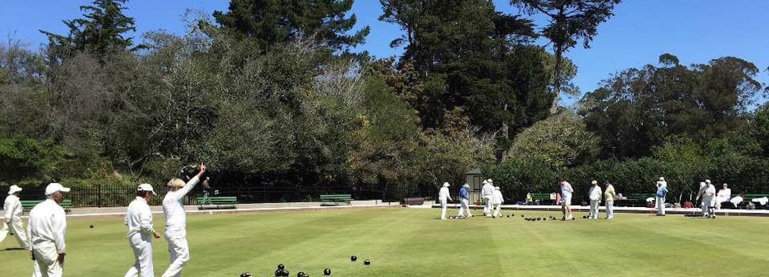People playing lawn bowling in San Francisco