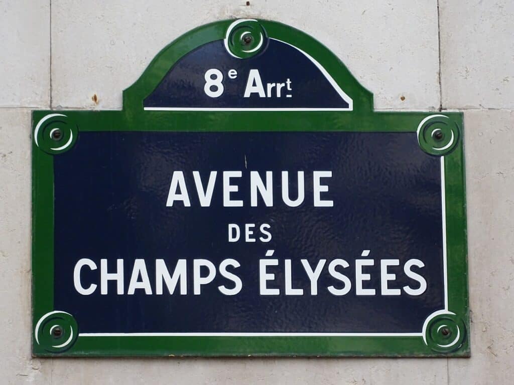 A street sign marking the Champs-Élysées