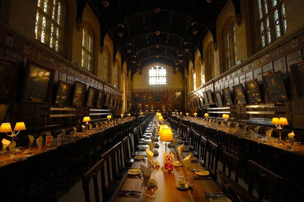 A great dining hall in Oxford in England