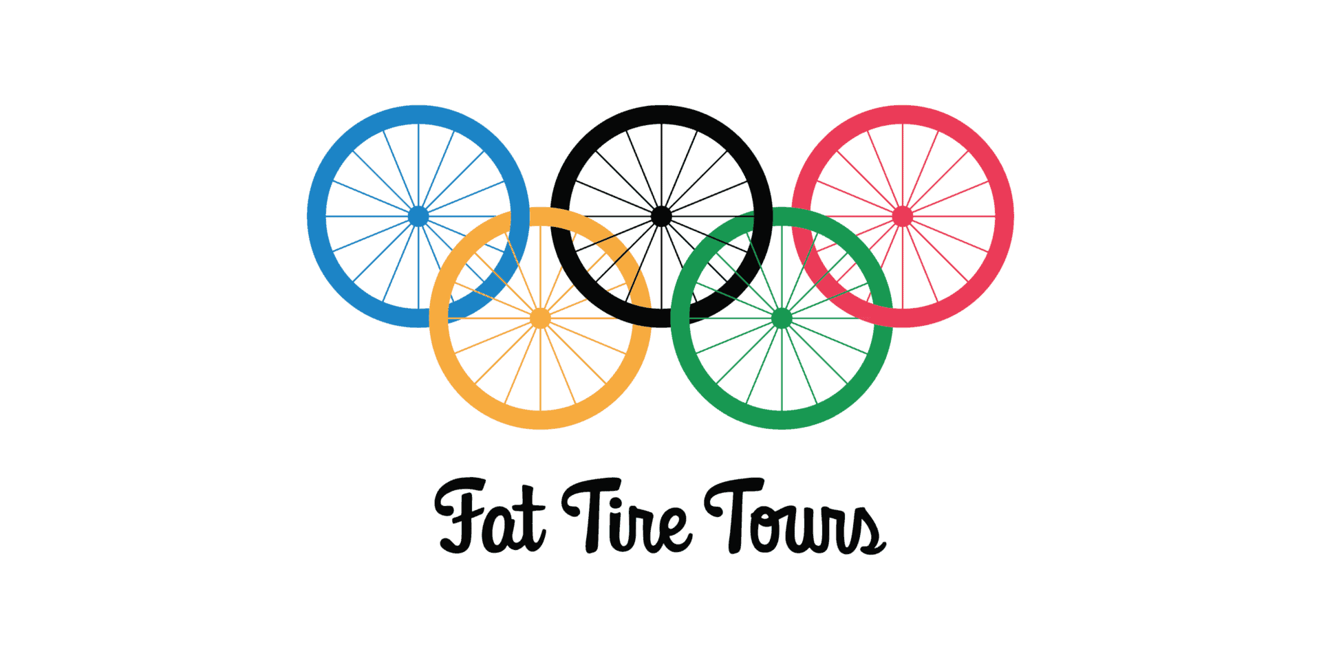 The Olympics rings as bicycle wheels