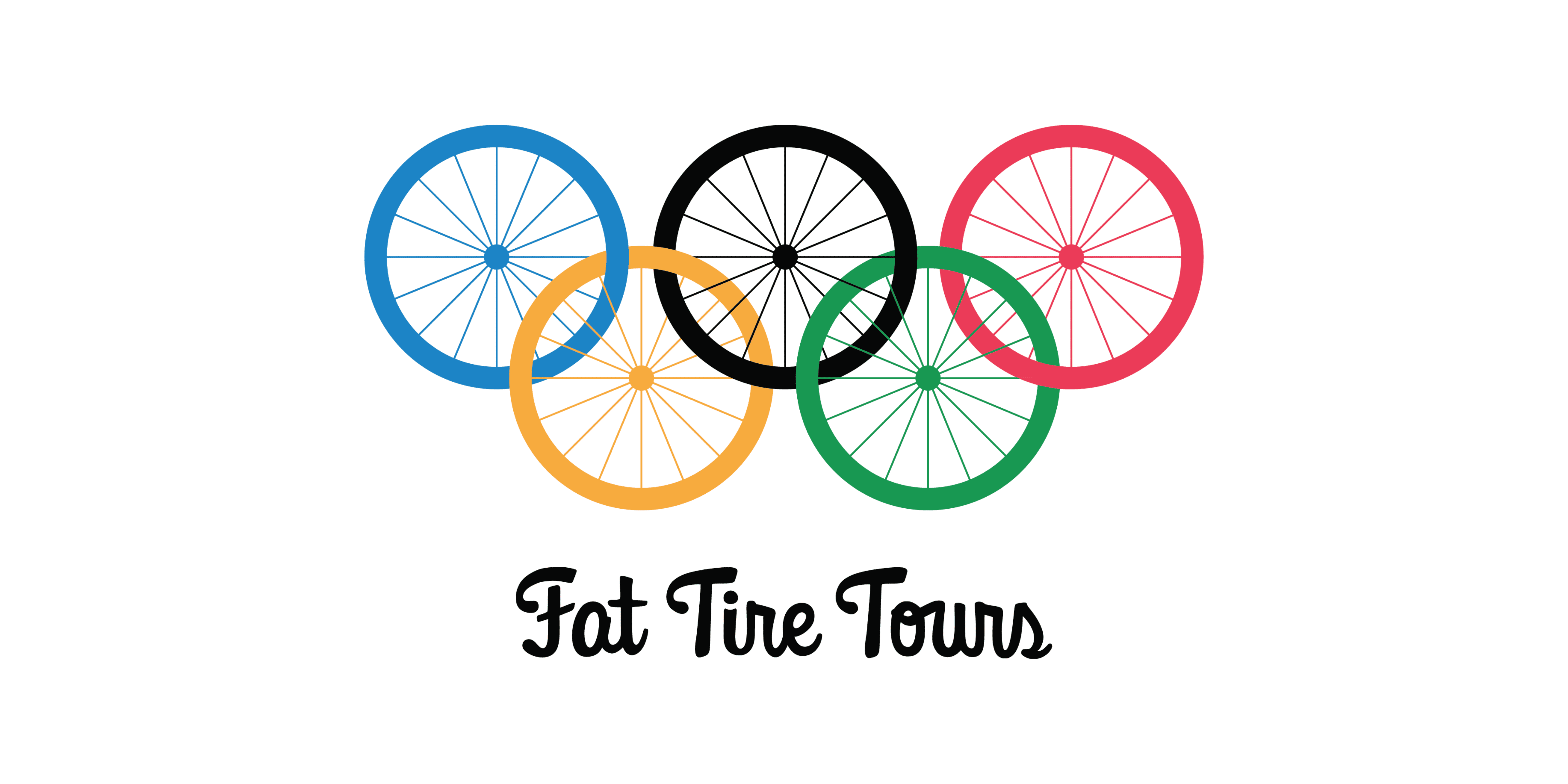 The Olympics rings as bicycle wheels