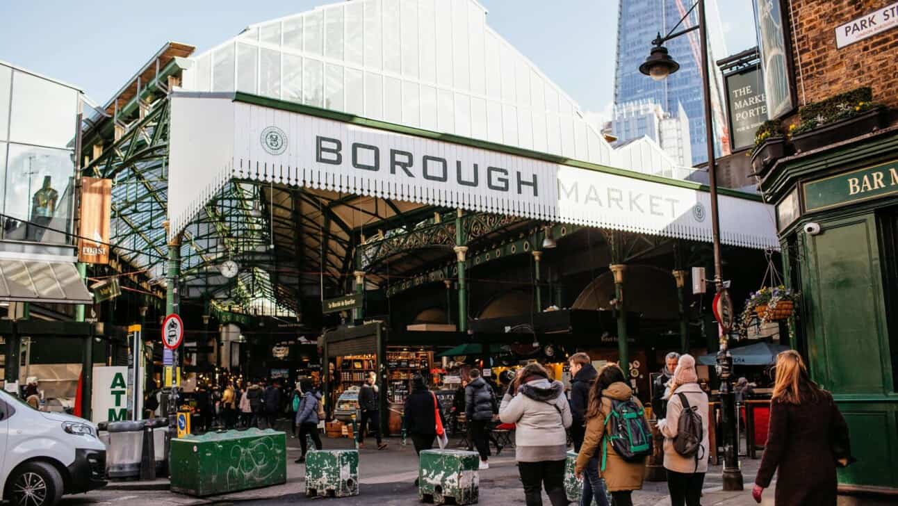 The outside of Borough Market in London