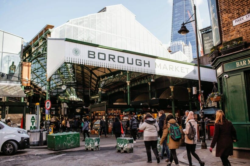 The outside of Borough Market in London