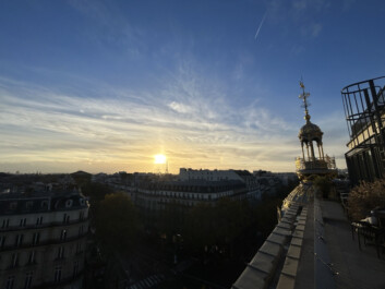 View from Printemps at sunset on Sips and Scents tour