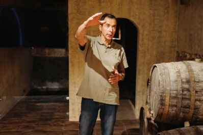 A winemaker explaining his craft