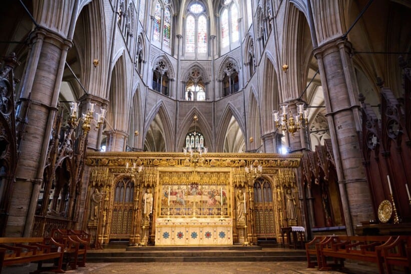 The high altar inside Westminster Abbey