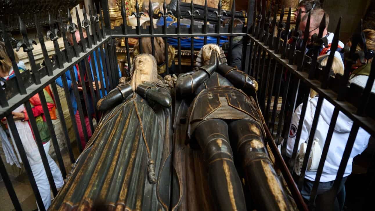 One of the royal tombs inside Westminster Abbey