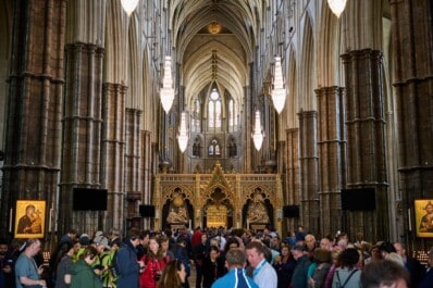 The nave and the high altar inside Westminster Abbey