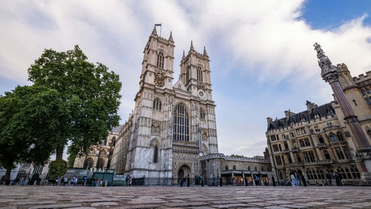 The outside of Westminster Abbey