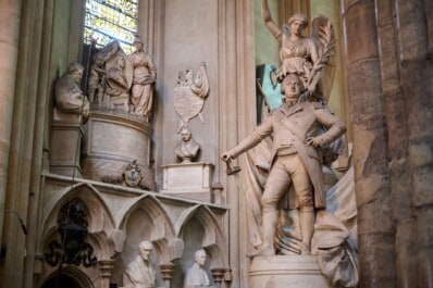 various statues inside Westminster Abbey