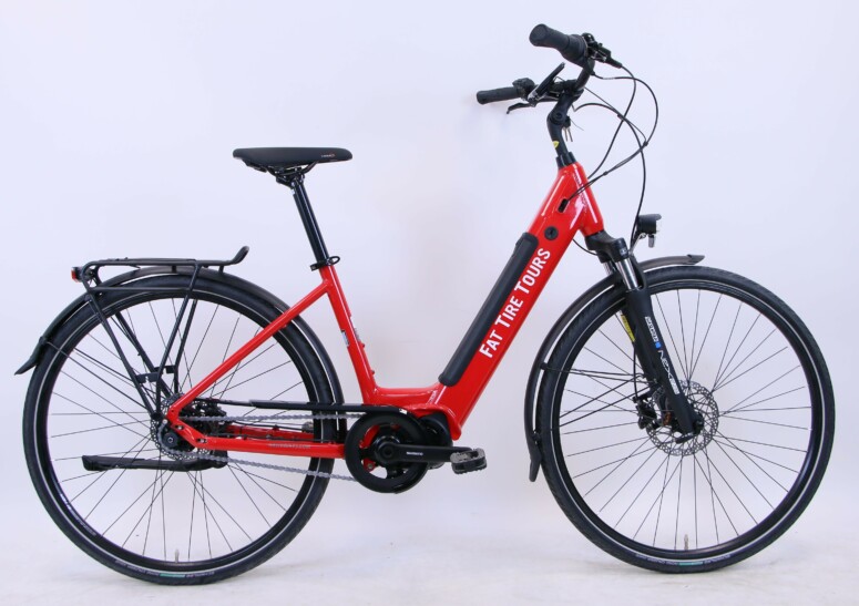 A red electric bike