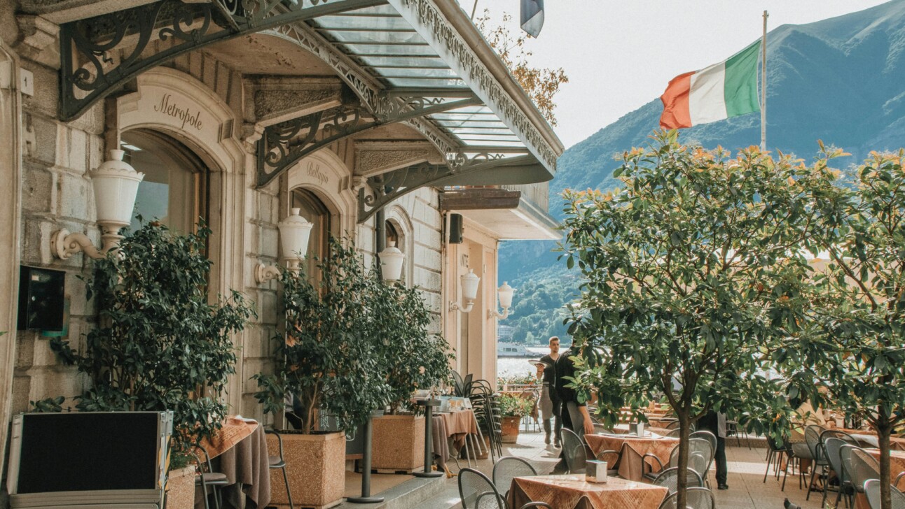 A restaurant along Lake Como in Italy