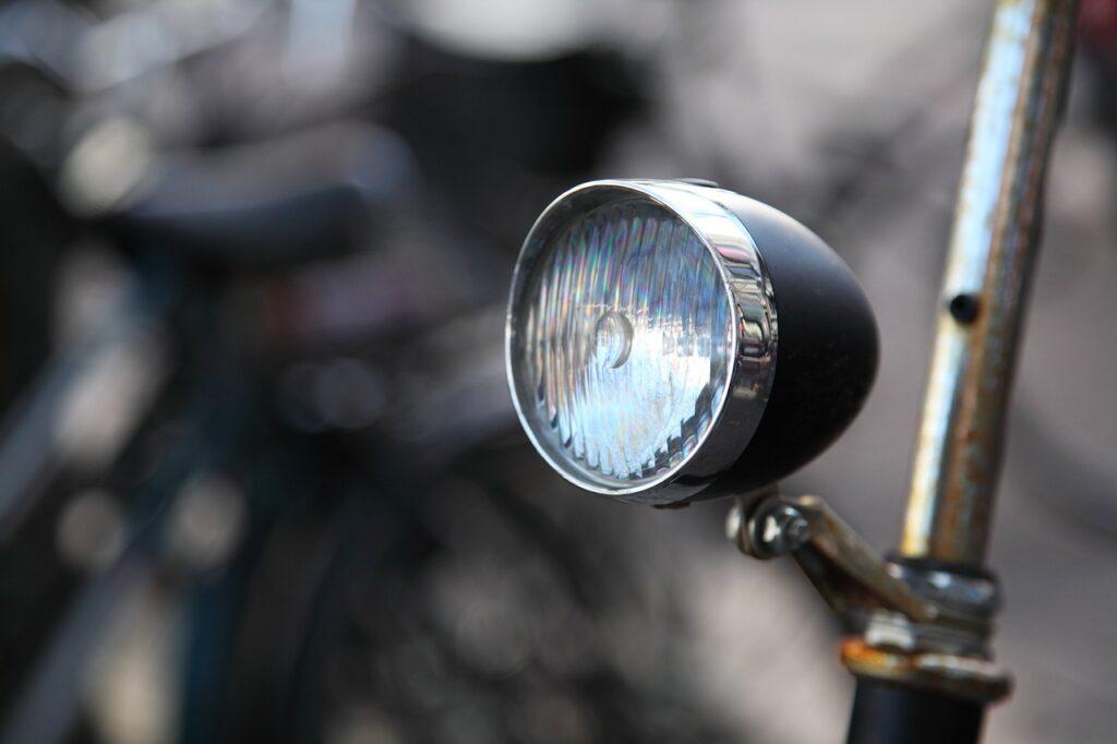 A light on a bike