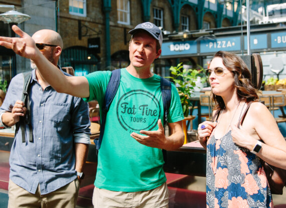 Tour guide, Nick, giving a walking tour around London